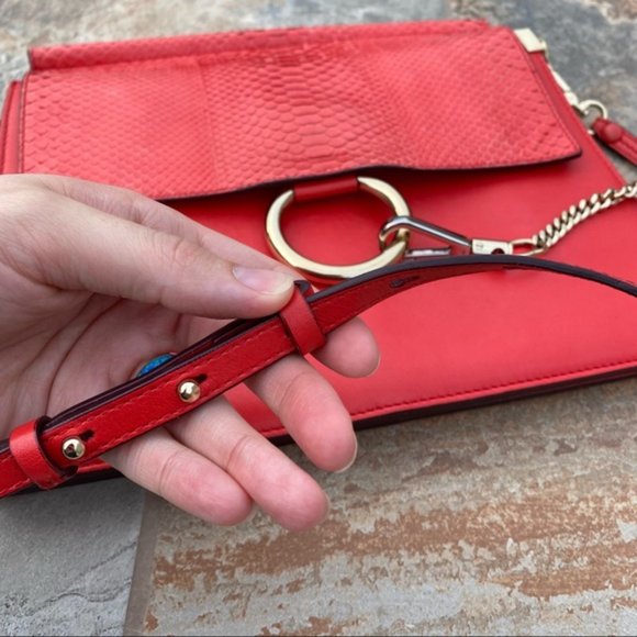 SOLD Chloe Medium Faye Python Crossbody Bag - Picture 8 of 13